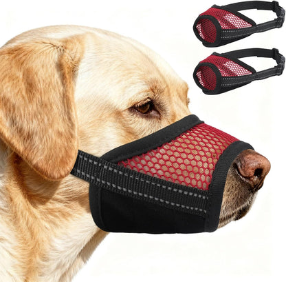 Purrlia 2 Pack dog muzzle red medium front view