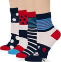 7BigStars Kingdom Women's Diabetic Quarter Socks 4 pack front view imported cotton.