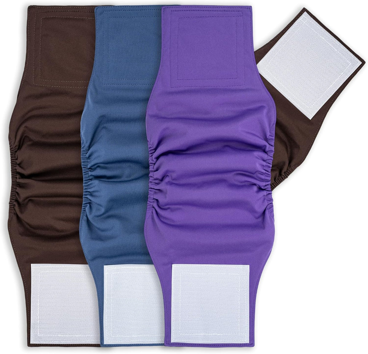 MICOOYO male dog belly bands front view pack of three reusable diapers