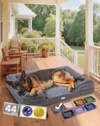 OhGeni Orthopedic Dog Bed Couch Cat Sofa for Large Sized Pets with Memory Foam, Machine-Washable Waterproof Removable Cover, Soft Comfortable Fabric, 35-inch (Gray) - Image 12