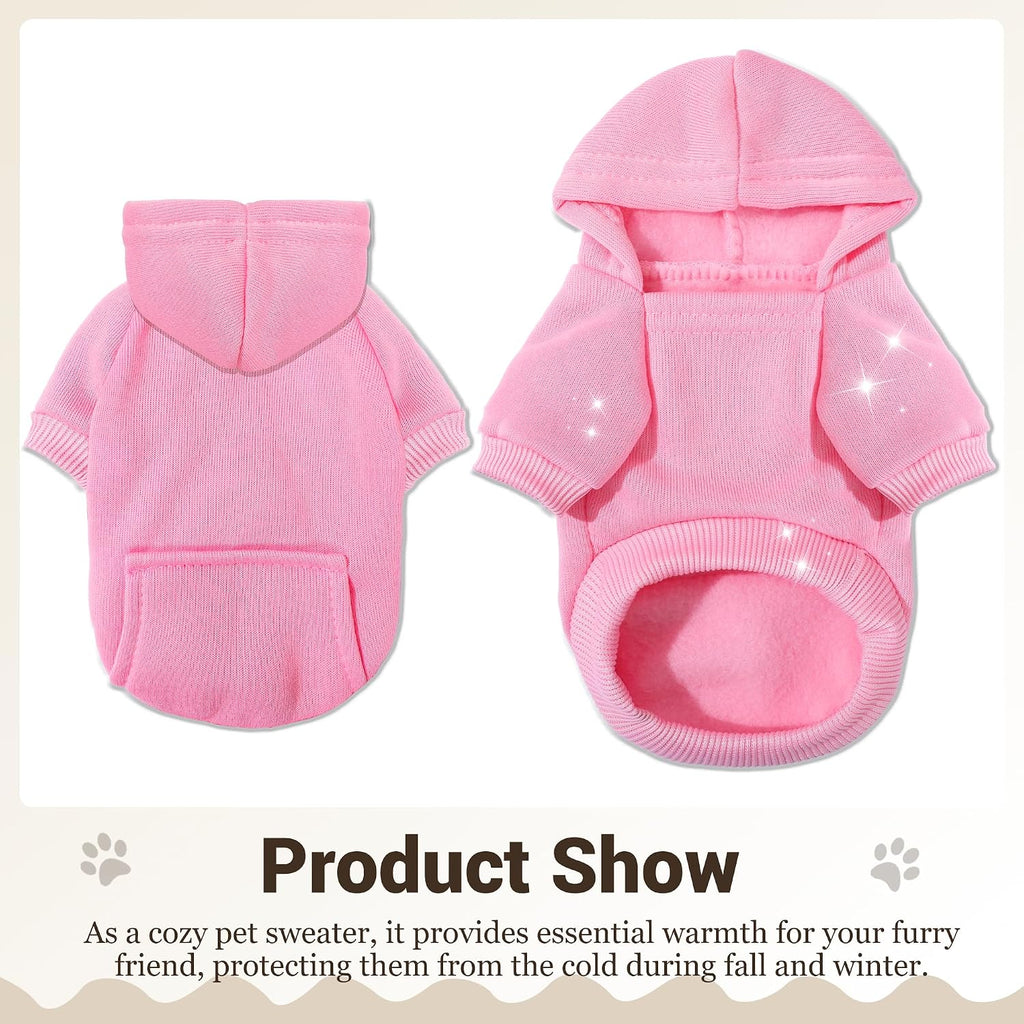 Premium quality stitched pink rose dog sweatshirt for cold weather comfort