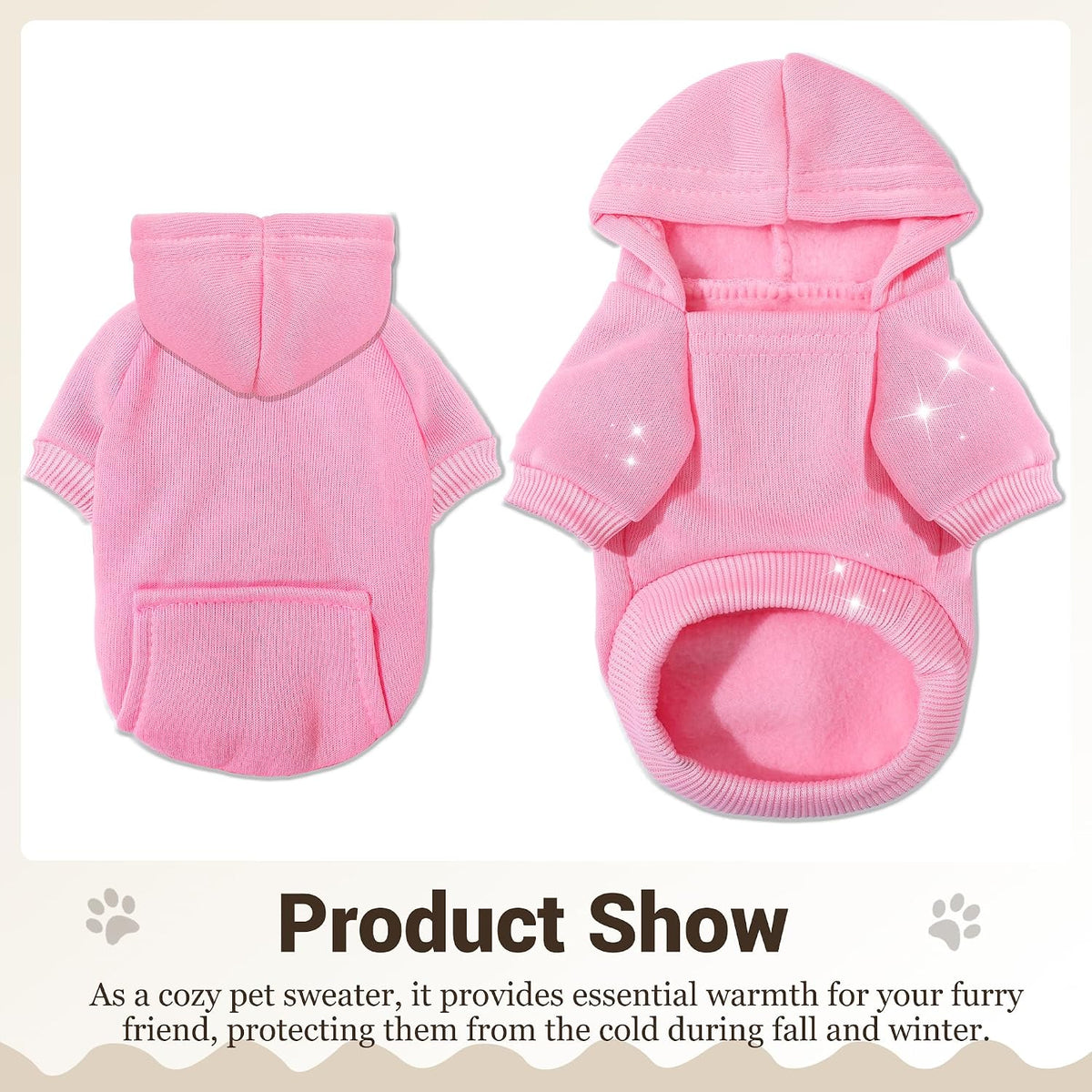 Premium quality stitched pink rose dog sweatshirt for cold weather comfort