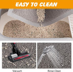 Ondware washable kitten tracking mat being rinsed clean with running water.