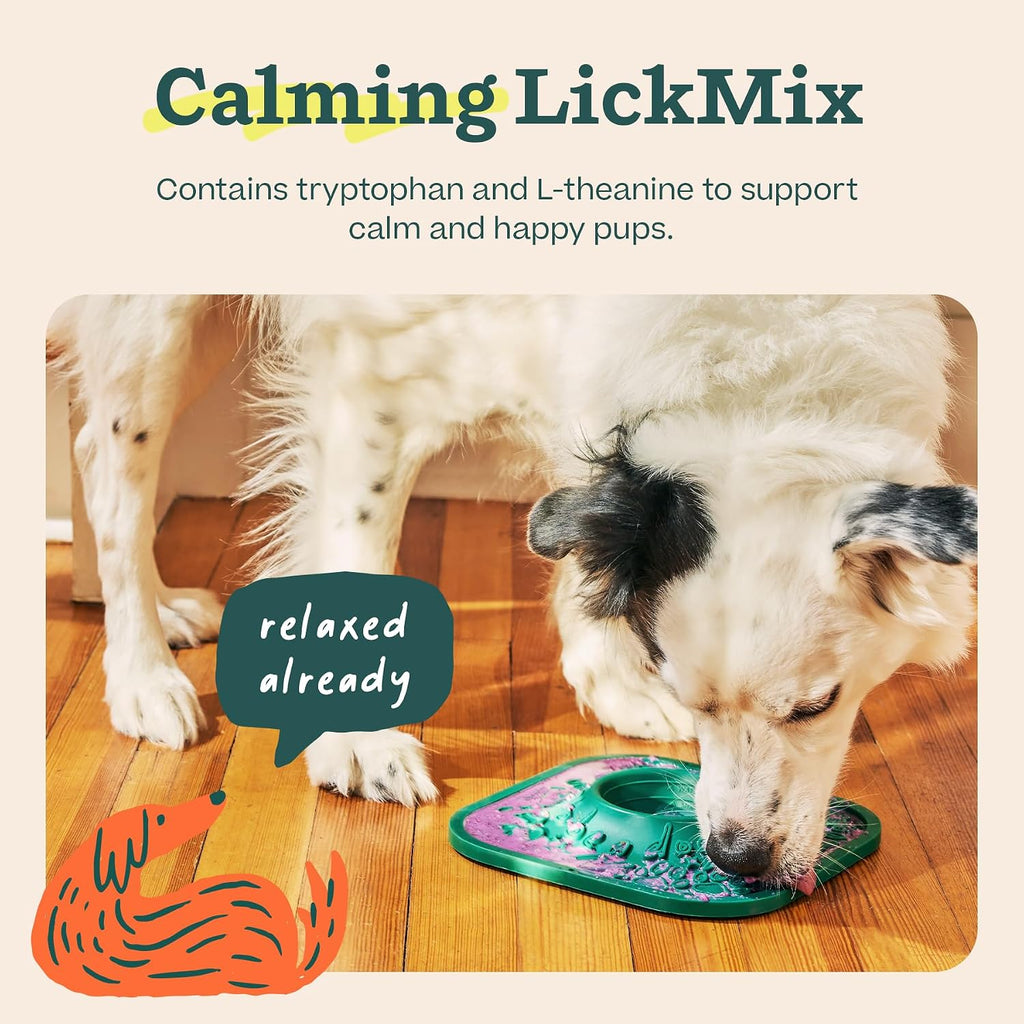 Woof LickMixes premium canine relaxation formula nutritional information label view