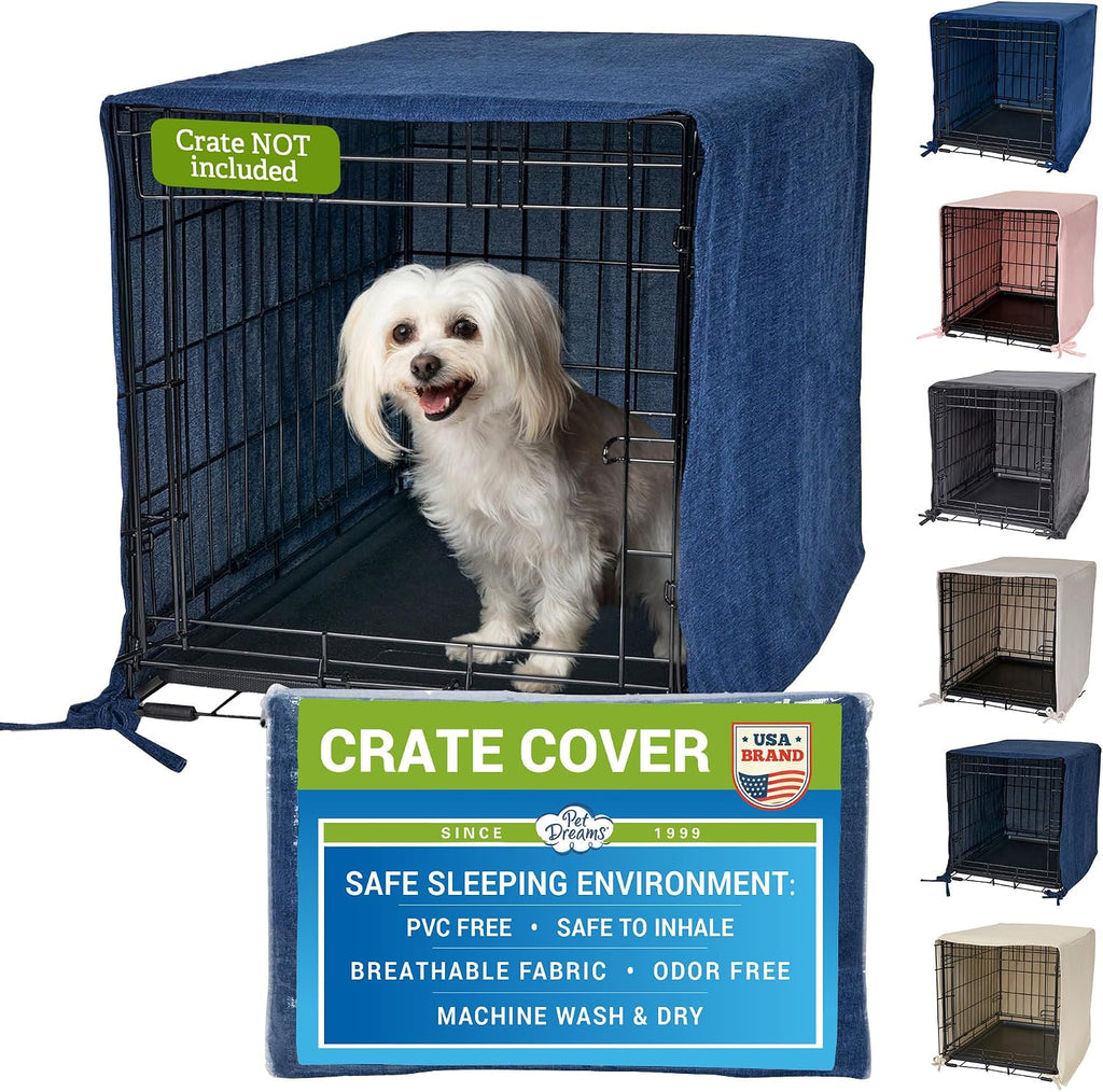 Pet Dreams Dog Crate Cover - Breathable Fabric Kennel Topper for Double-Door Crates, Fits iCrate Dog Cages 18, 24, 30, 36, 42, 48 Inches (Ivory, Medium, 30") - Image 15