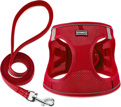 BOOMIBOO Dog Harness with Leash Set, No Pull Adjustable Reflective Step-in Puppy Pet Vest Harnesses for Small Medium Large Dogs and Cats,Pink XS - Image 14