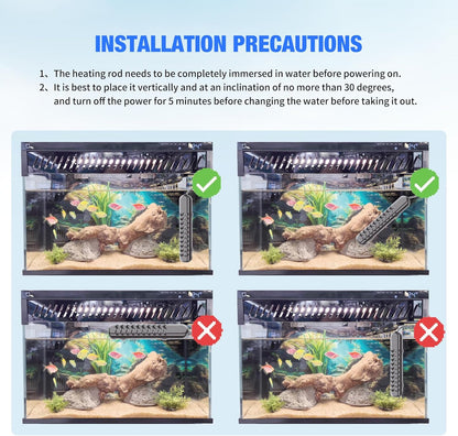 100W Submersible Fish Tank Heater for 10-20 Gallon with Auto Shut-Off When Leaving Water-Aquarium Heater, Dry-Burn & Overheat Protection, Smart LED Display for Betta Freshwater Saltwater - Image 9