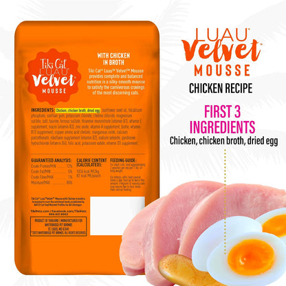 Nutritional benefits of Tiki Pets chicken and egg mousse meal