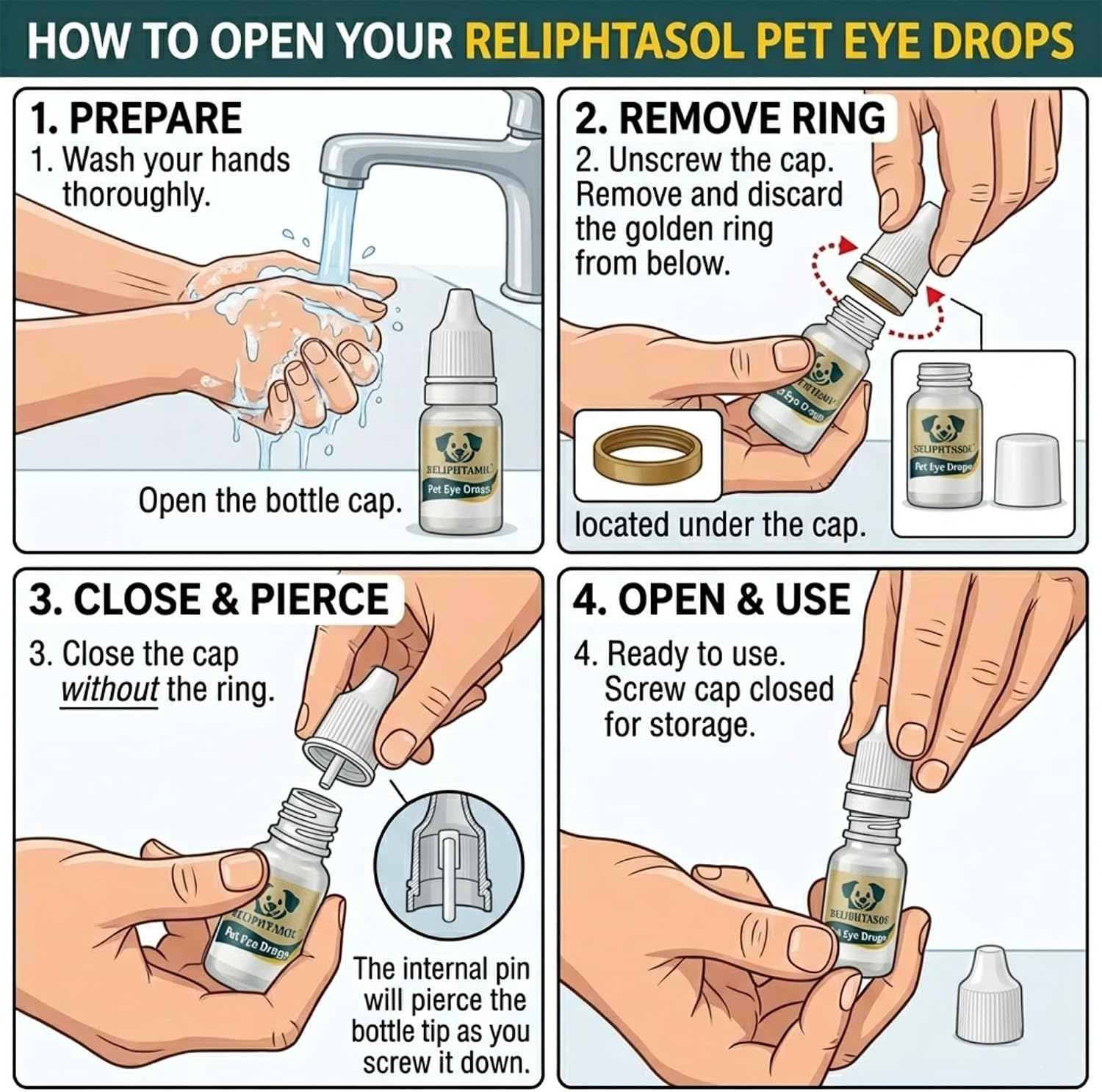 Reliphtasol vet formulated soothing eye drops for livestock and pets