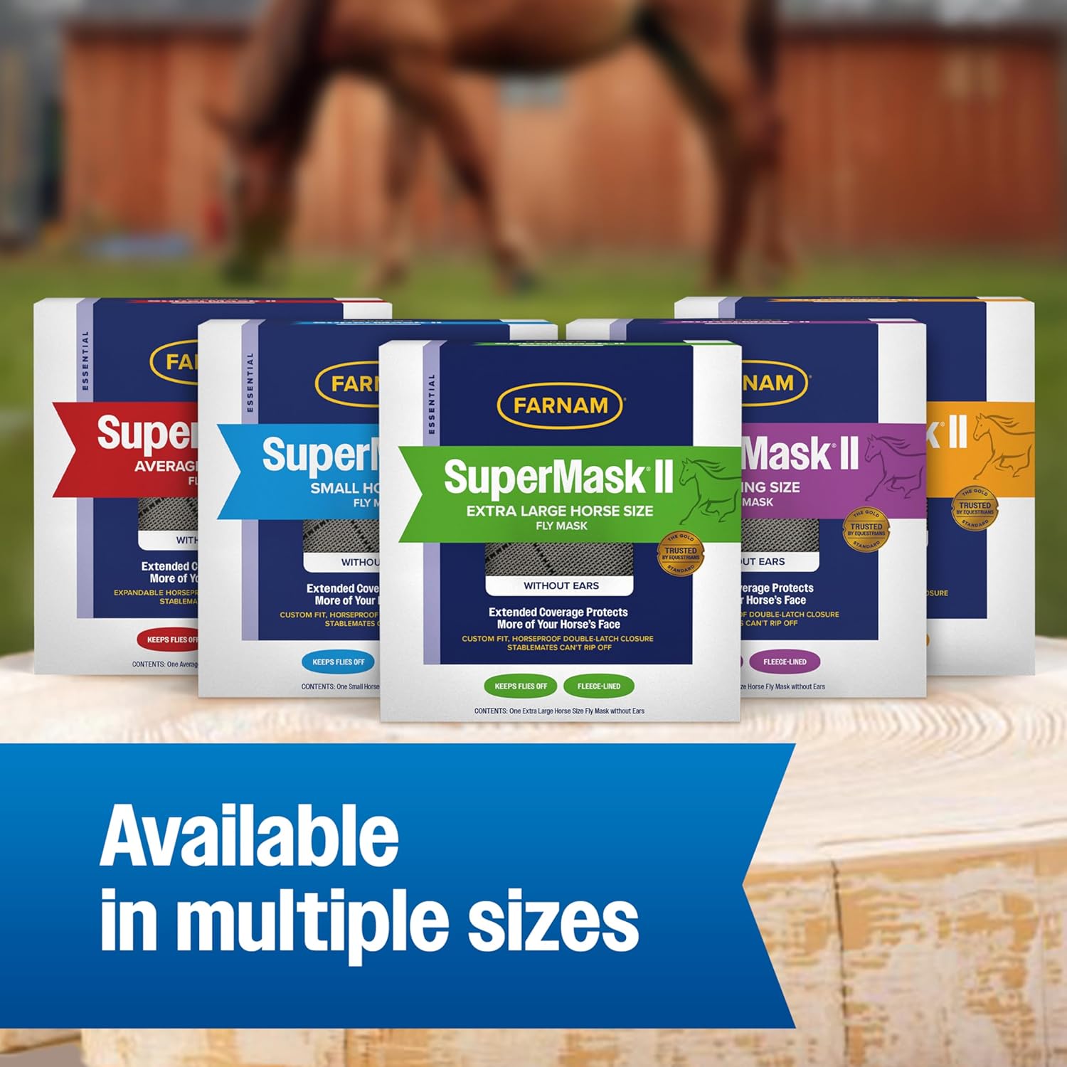 Farnam SuperMask II Horse Fly Mask Without Ears, Extended Coverage, Protects Eyes from Insects and Debris, Adjustable Throat Latch, XL Size - Image 9