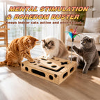 Cat Scratch Puzzle Enrichment Box, Interactive Cat Toy for 3 Balls & 2 Wand - Image 4