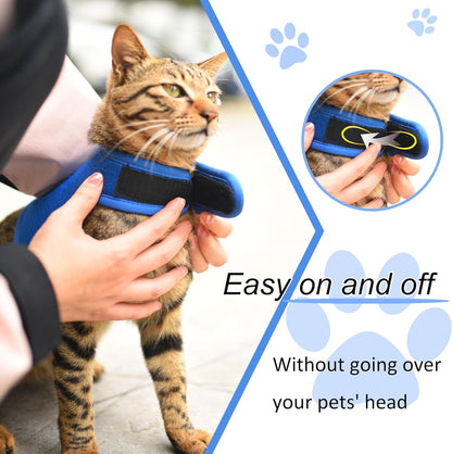 Comfortable choke free pet harness for large cats side view