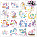 Kopokita 104 pieces unicorn temporary tattoos kids party favor set