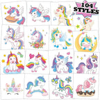 Kopokita 104 pieces unicorn temporary tattoos kids party favor set