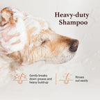 Heavy duty grease removing dog shampoo for professional grooming