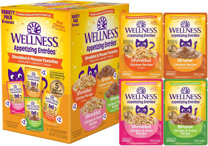 Wellness Appetizing Entres Mousse Adult Wet Cat Food, Natural, Protein Rich, Grain Free, Chicken Recipe, 1.4 oz, Pack of 8 Pouches - Image 13