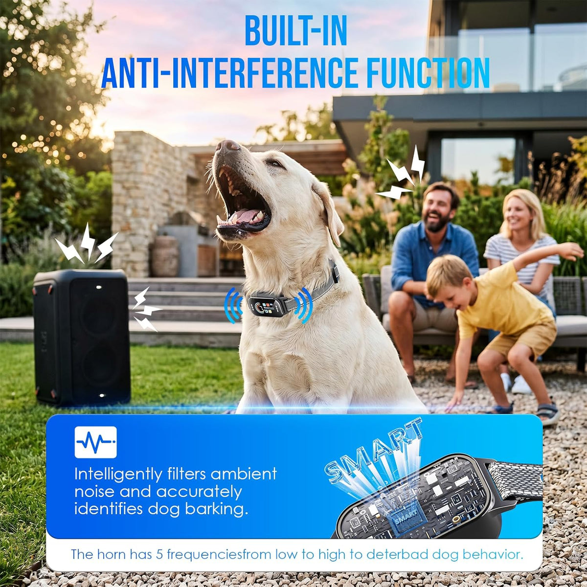 Koguzl humane bark collar sensitivity settings screen