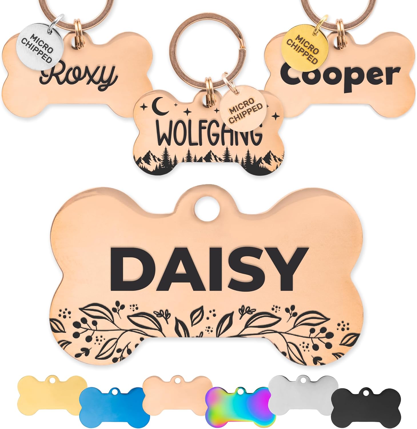 ExcelMark Pet ID Tags - Customized Dog and Cat Tags (Round, Gold) - Image 13