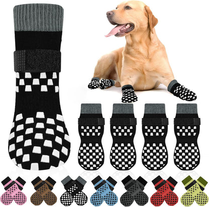 Anti Slip Dog Socks to Prevent Licking Paws, Dog Shoes for Hot/Cold Pavement, Dog Boots on Hardwood Floors, Traction Control Dog Booties & Paw Protectors for Small Medium Large Senior Dogs - Image 12