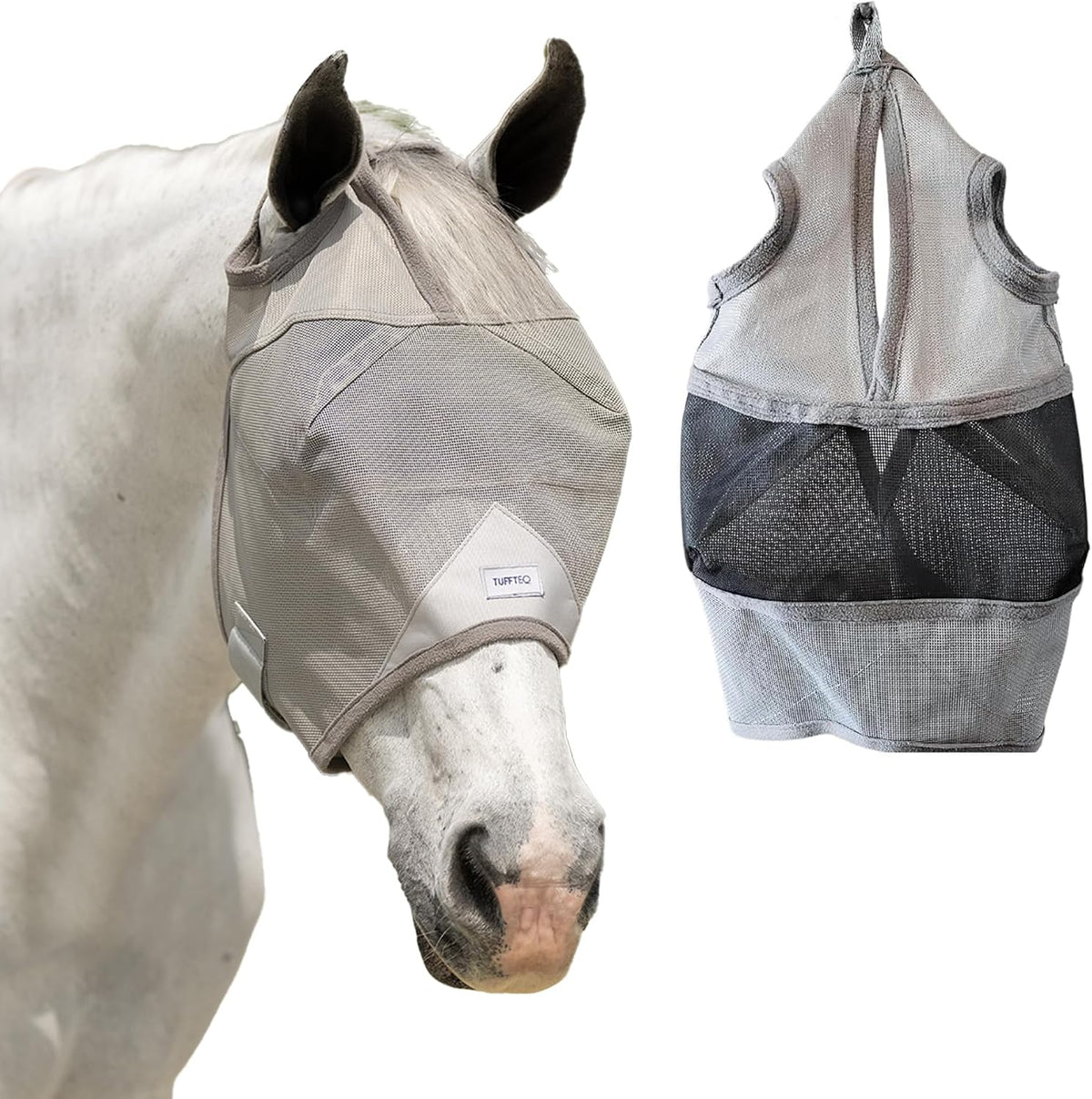 Durable lightweight mesh material close up of TUFFTEQ horse tack product
