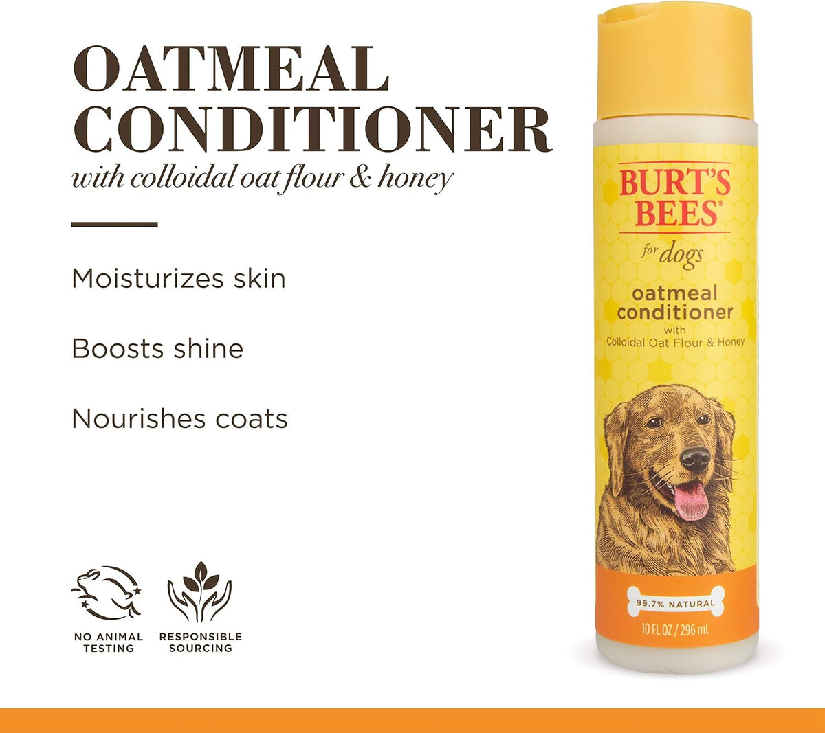 Burt's Bees imported oatmeal conditioner for detangling dog fur