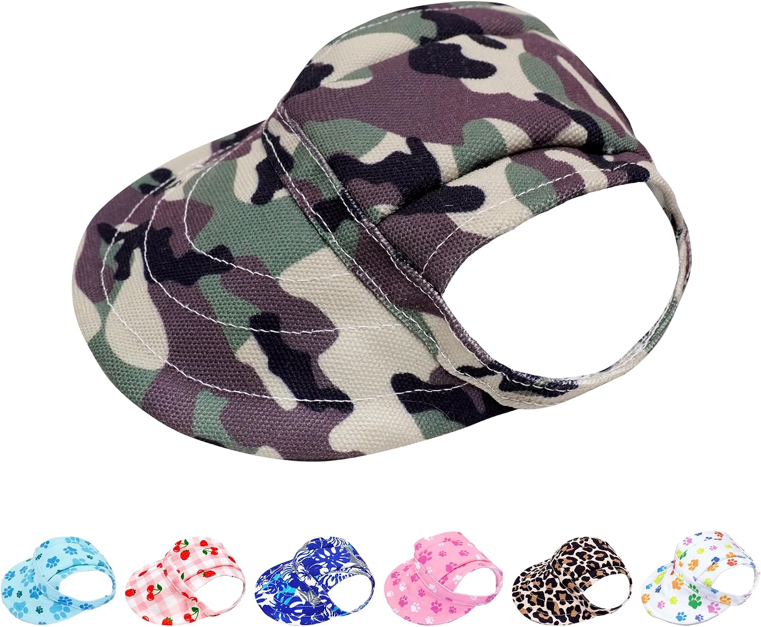 PET SHOW Paw Print Dog Baseball Cap Dog Visors for Small Doggy Cats Summer Waterproof Pet Sun Hats with Ear Holes Adjustable Drawstring Girl Puppy Hat -Pink/XXS - Image 14