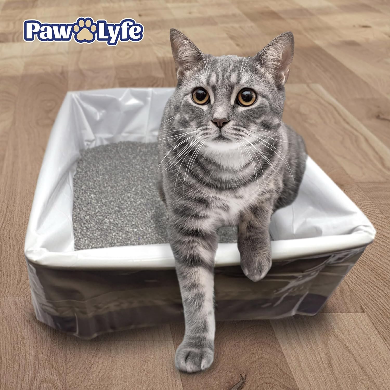 PawLyfe Jumbo Cat Litter Box Liners - 4MIL Extra Thick Heavy Duty Drawstring Kitty Litter Bags - Scratch and Tear-Resistant XL Cat Pan Liners for Easy Litterbox Cleanup - 36" x 18" - Box of 20 Liners - Image 9