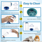 Side perspective of non toxic PVC cat inhaler spacer with attached silicone mask