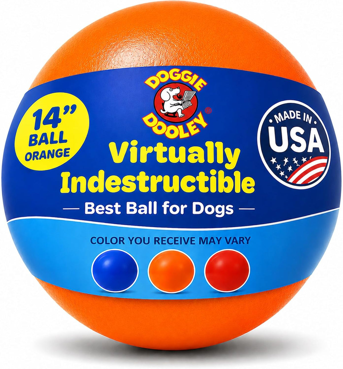 Doggie Dooley Virtually Indestructible Dog Ball - 10 Inch Hard Plastic Interactive Dog Toy for Large Breeds Over 45+ lbs - Built for Herding & Push Play - Floats in Water, Made in USA - Red - Image 10