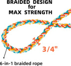 Durable hand braided cotton rope leash showcasing premium craftsmanship and secure hardware