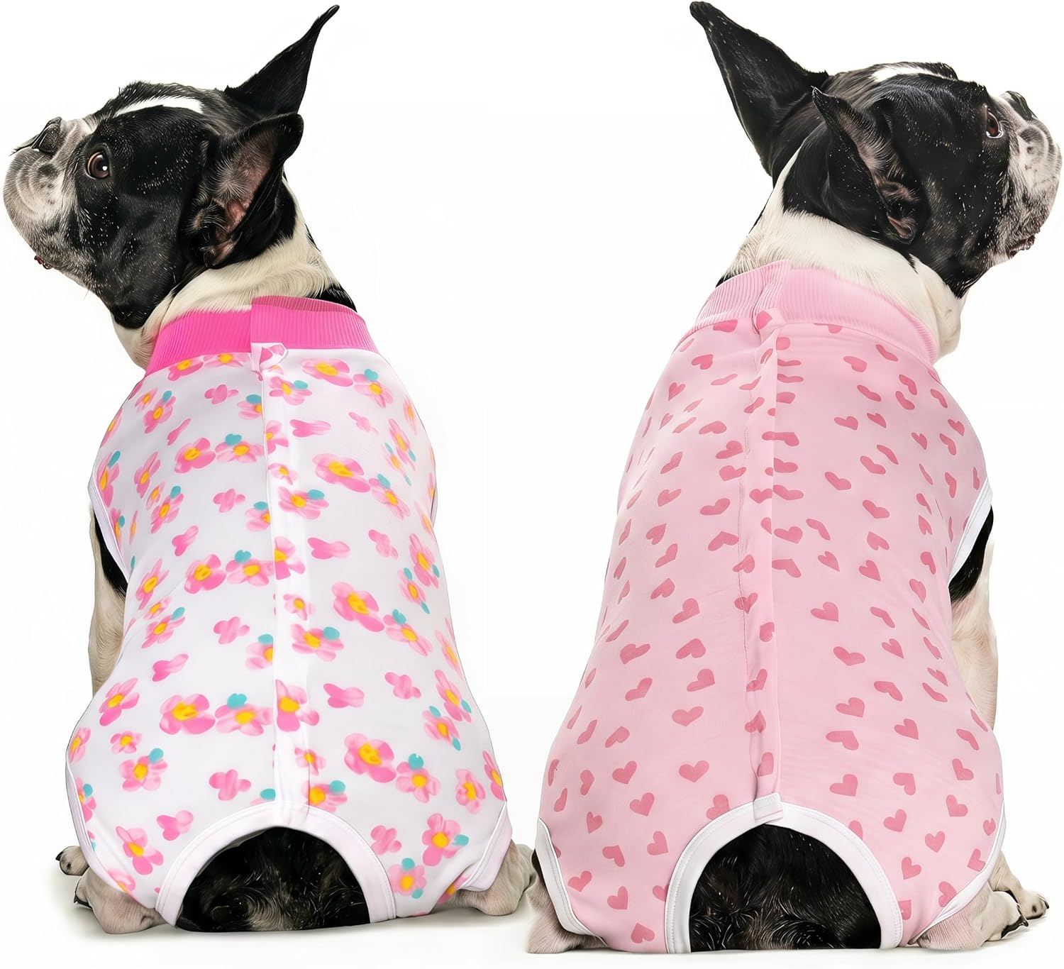 2 Packs Pet Dog Recovery Onesie Suit for Dogs Cats After Surgery,Dog Abdominal Wounds Bandages Cone E-Collar Alternative. (Pink, M) - Image 12