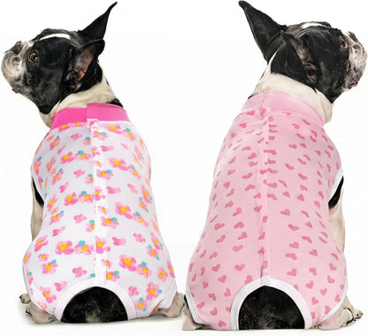 2 Packs Pet Dog Recovery Onesie Suit for Dogs Cats After Surgery,Dog Abdominal Wounds Bandages Cone E-Collar Alternative. (Pink, M) - Image 12