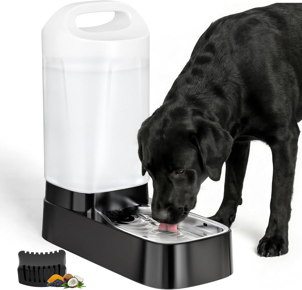 Automatic Dog Water Bowl Dispenser - 2.4 Gallon Gravity Pet Water Dispenser with 304 Stainless Steel Bowl, Dog Auto Feeders Bowls Self Waterer, Easy-Carry Handle for Large Dogs & Cats, Multi-Pet Home - Image 11