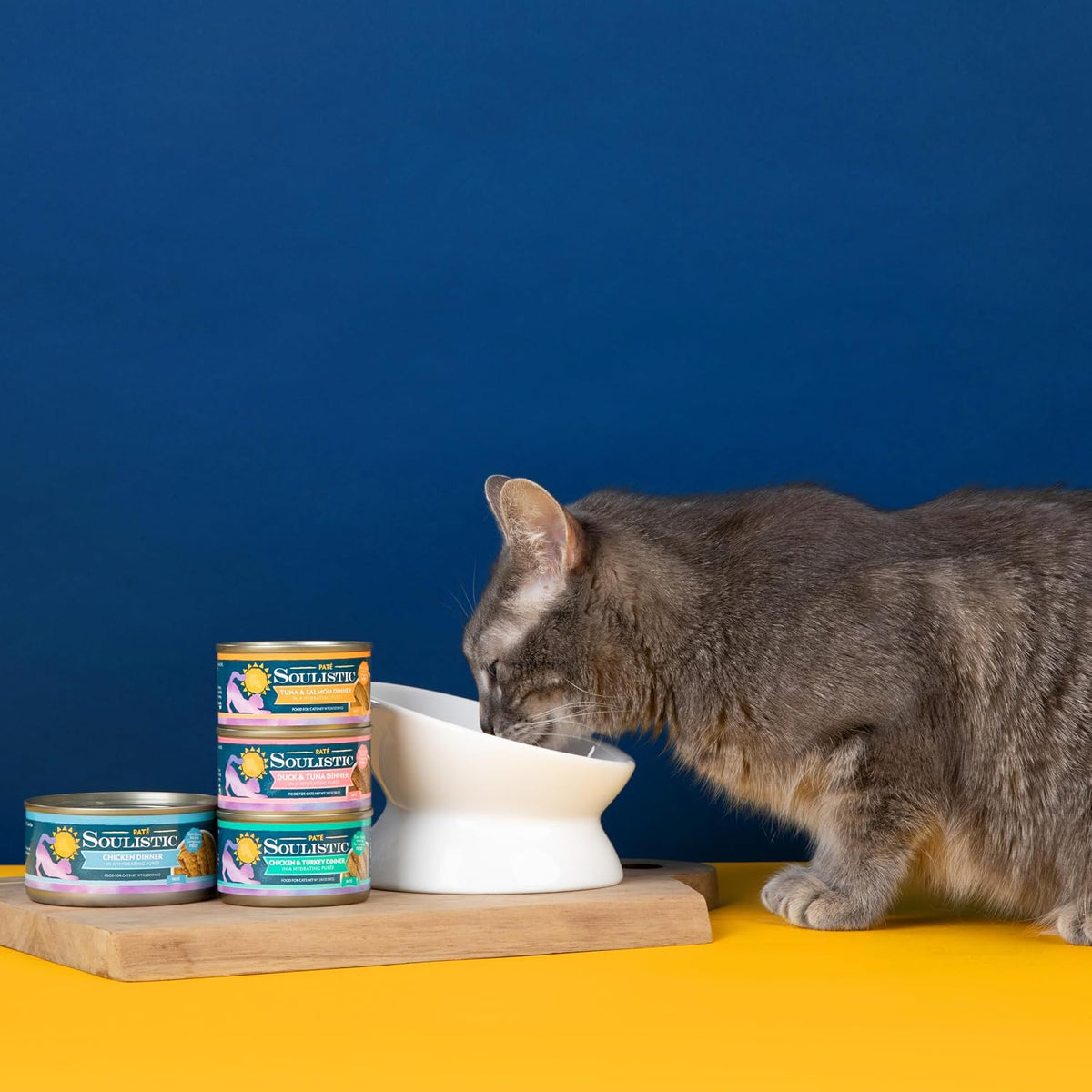 Soulistic wet cat food grain free ingredients display