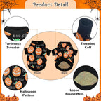 Kitten wearing CooShou Halloween pumpkin knitwear costume