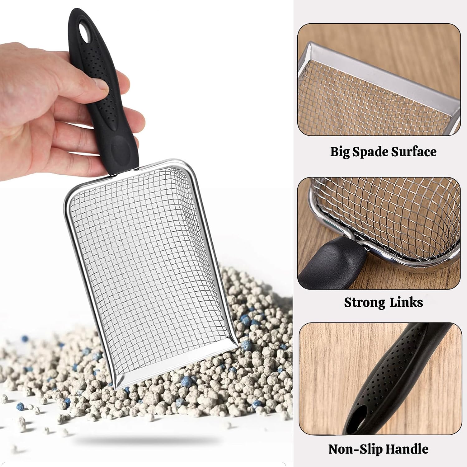 Stainless steel animal waste shovel set for rabbit and hamster cages