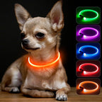 BSEEN Light Up Dog Collar - LED Dog Collar Rechargeable, Glowing Pet Collars for Small Medium Large Dogs, TPU Cuttable Lighted Puppy Collar, Safety Dog Lights for Night Walking (Green 70cm) - Image 15
