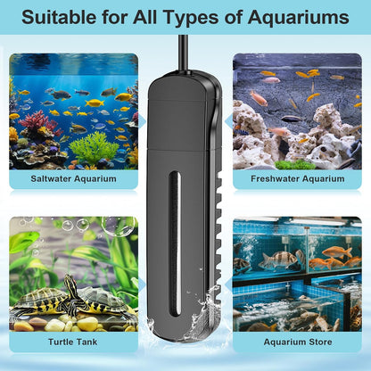 Aquarium heater showing safety power-off feature