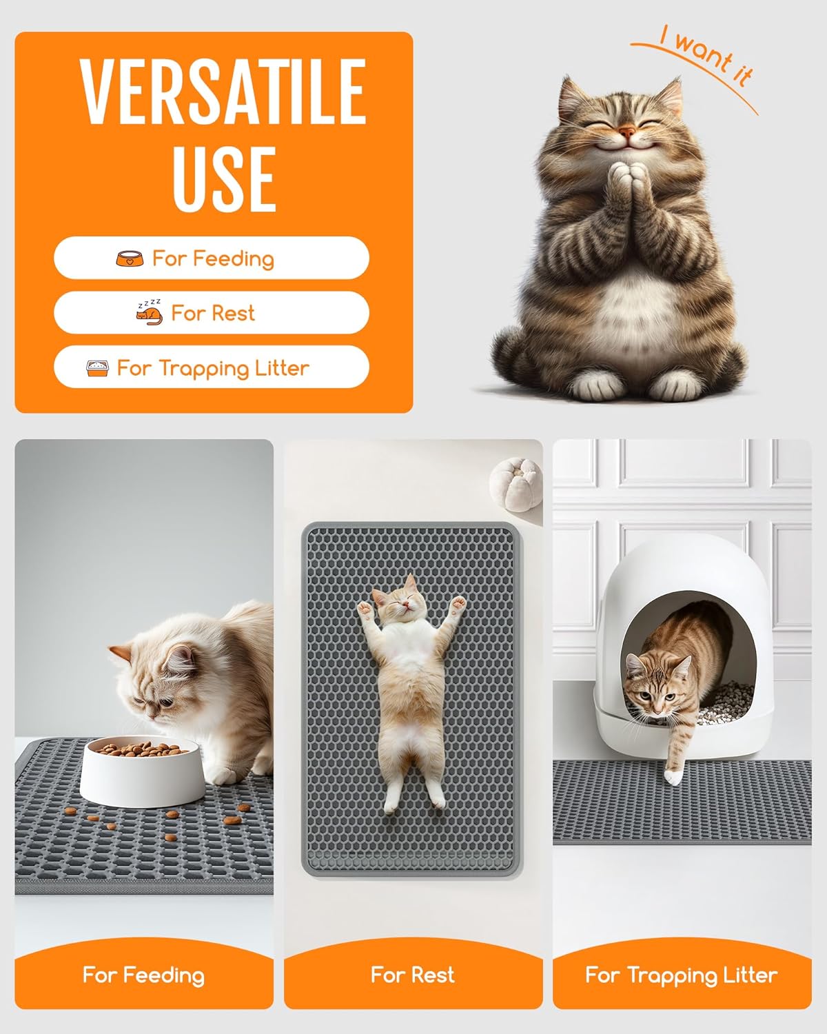 Powools EVA material soft cat mat gentle on sensitive paws