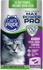 Cat's Pride Max Power: Total Odor Control - Up to 10 Days of Powerful Odor Control - Strong Clumping - Hypoallergenic - 99% Dust Free - Multi-Cat Litter, Unscented, 15 Pounds - Image 13