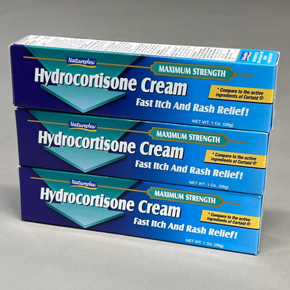 Natureplex Hydrocortisone Cream 3 pack front view for itch relief