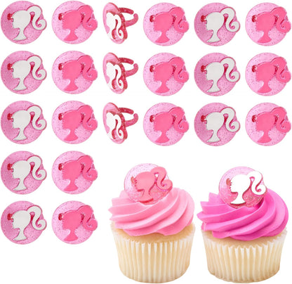 DecoPac Barbie silhouette cupcake rings front view