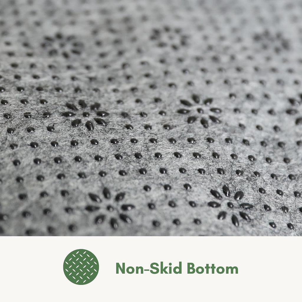 Petfelix self-heating mat close up detailing the scratch-resistant grey fabric texture