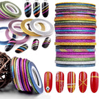 Vonrui matte nail art striping tape set front view with 37 rolls