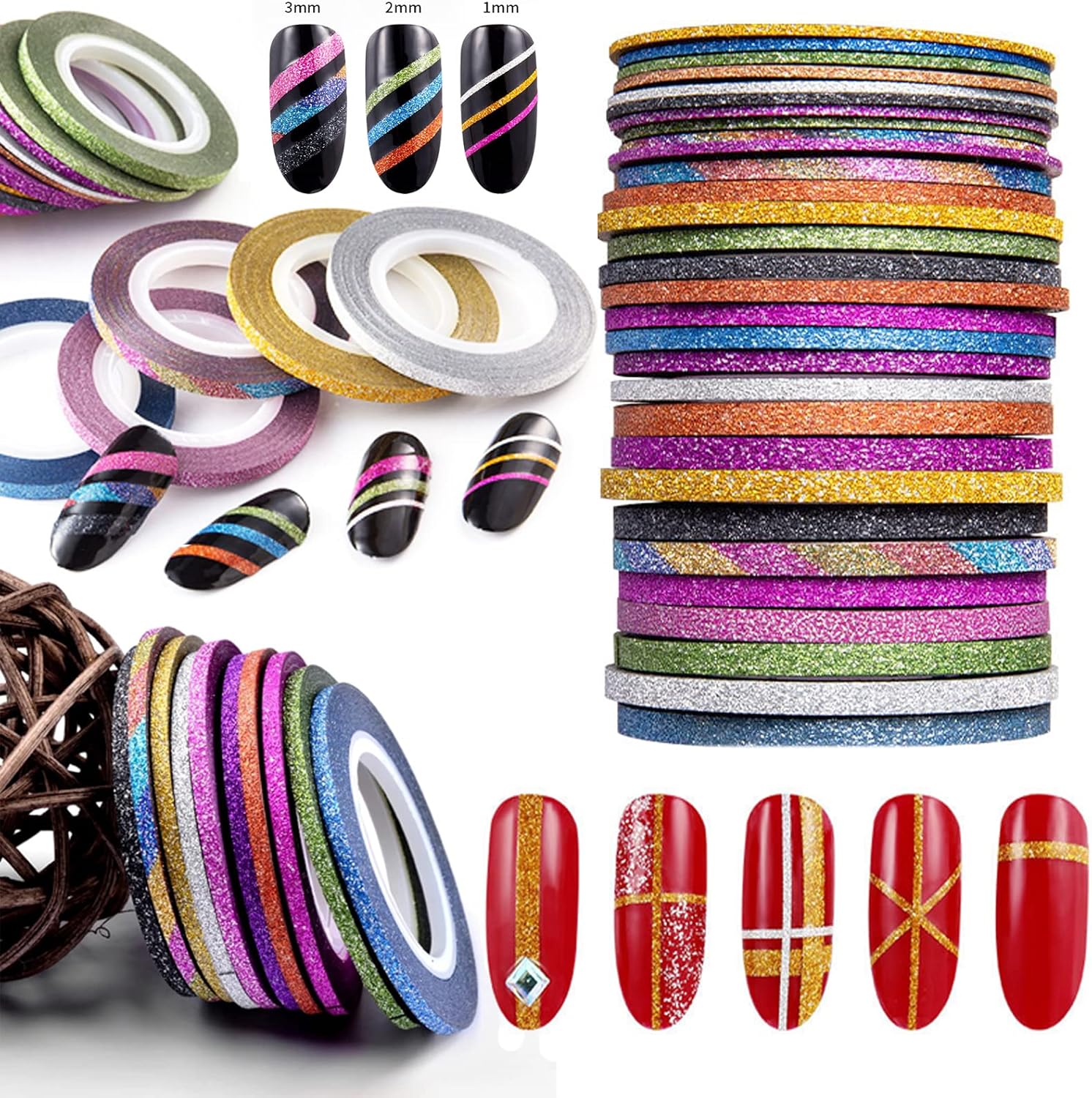 Vonrui matte nail art striping tape set front view