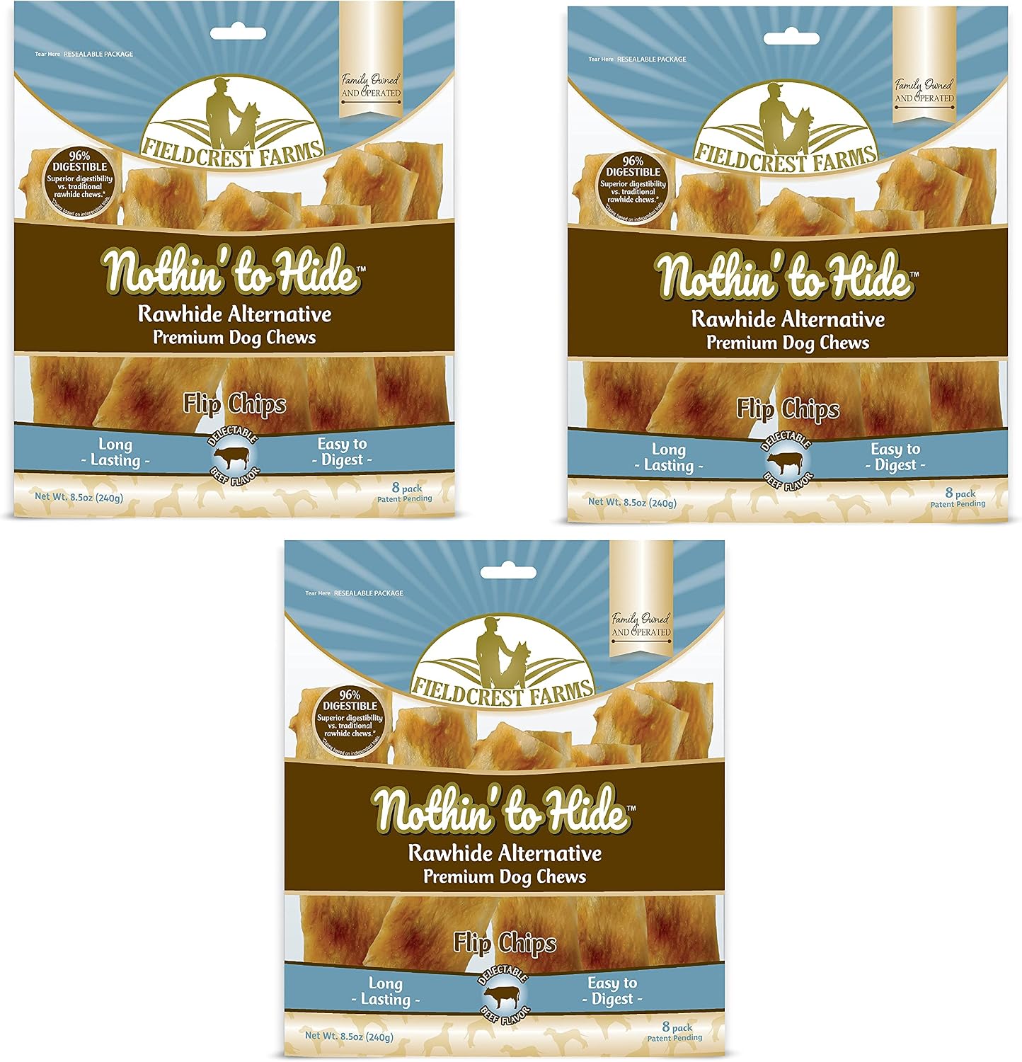 Fieldcrest Farms Nothin To Hide Flip Chips Beef Flavor package front view