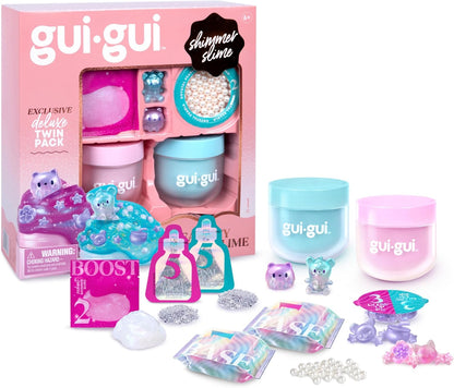 Gui Gui Shimmer Deluxe Duo Pack box packaging front view showing two iridescent slimes.