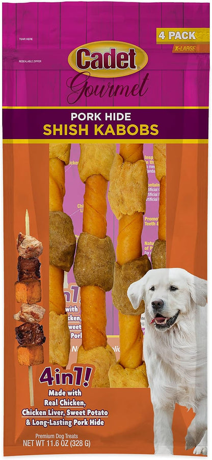 Cadet Gourmet Shish Kabob Dog Chews for Large Breeds, Rawhide Treats For Dogs with Chicken and Sweet Potato, Healthy & Natural Beef Hide, 10-Inch Sticks, 4 Count (Pack of 1) - Image 12