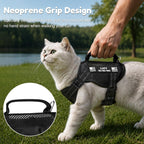 Echo Pounce tactical cat harness small khaki showcasing the high visibility reflective strips.