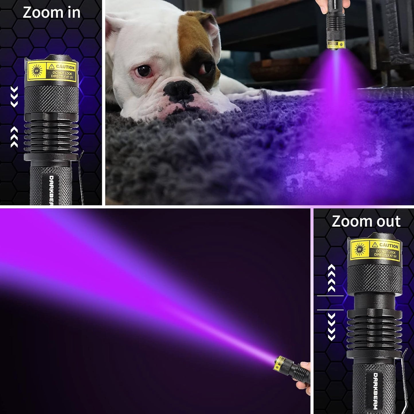 Darkbeam handheld black light used for curing UV resin
